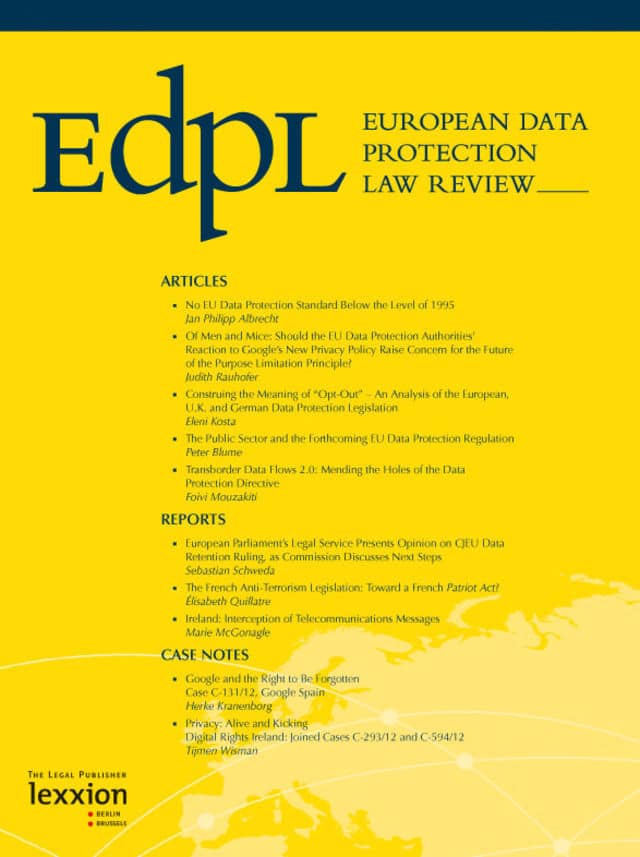 EDPL – European Data Protection Law Review - Journals Cover EDPL