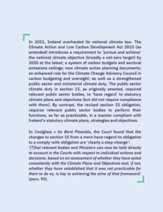 C2LI Litigation Brief #1/2025: The Irish High Court, Ireland, Coolglass v An Bord Pleanála - Judgment of 10 January 2025 - Climate 1 2025 2